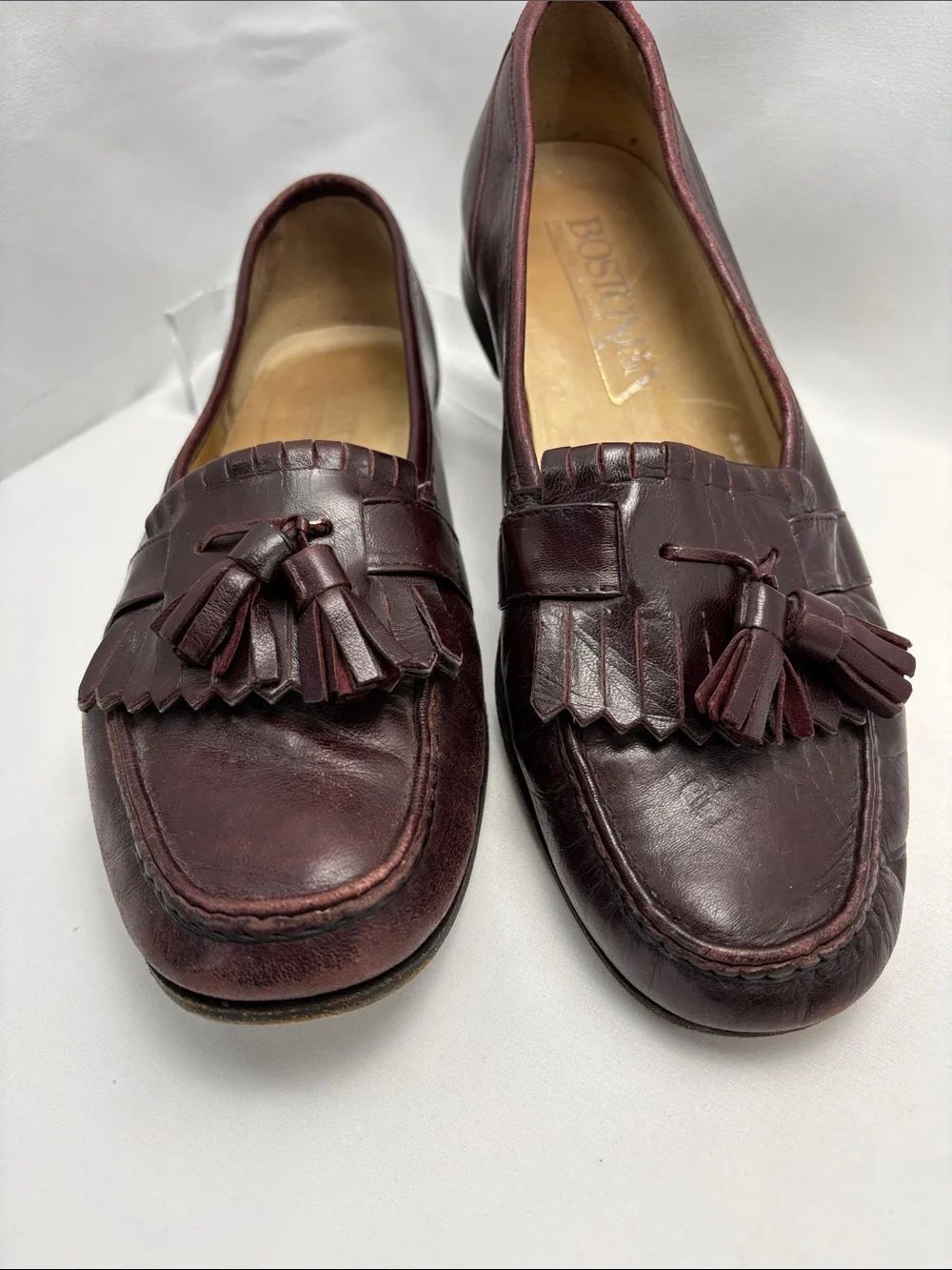 Bostonian Men's Sz9 Tassel Kiltie Loafers Wine Burgundy Vintage1980/Early90s#331